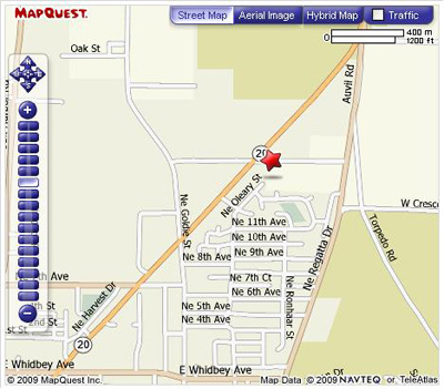 Map of Guy Hobby provided by mapquest.com